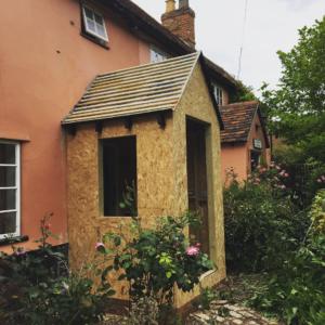 Construction of front porch Dane End